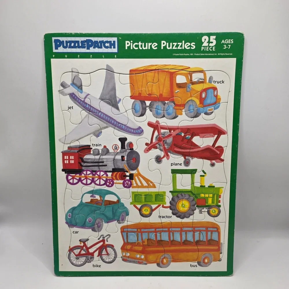 PuzzlePatch Picture Puzzles Kids Multicolor Animal Transportation Vintage 90s